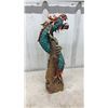 Image 6 : Glass Dragon Figurine With Red Orb and Dragon Sculpture on Wooden Base