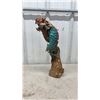 Image 7 : Glass Dragon Figurine With Red Orb and Dragon Sculpture on Wooden Base
