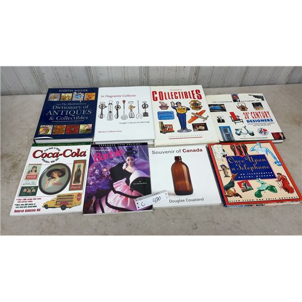 Lot of Antiques and Collectibles Reference Books Including Coca-Cola, Barbie Dolls, Telephones