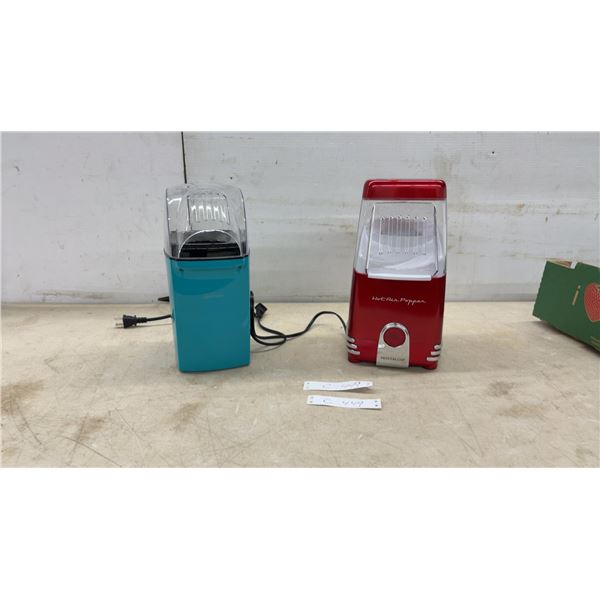 Sunbeam Teal and Nostalgia Red Hot Air Popcorn Poppers