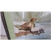 Image 3 : Framed Art Print of Two Ducks in Water Scene with Reeds, Signed J. F. Gaughenbaugh 18”×21”