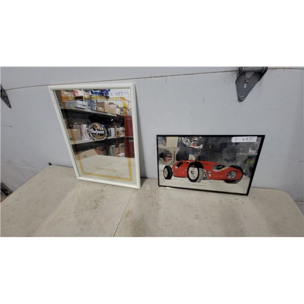 Warsteiner Beer Framed Mirror and Ferrari 500 1952 Framed Print