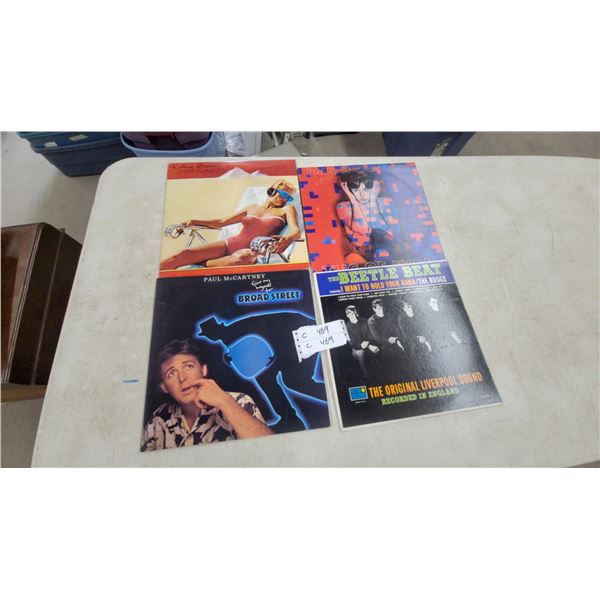4 Vinyl Records: McCartney "Broad Street," Rolling Stones, "Tug of War," Buggs "Beetle Beat"