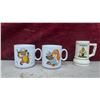 Image 3 : Vintage Children's Dishware Lot: Merry Monsters Glasses, Purdue Stein, Bear Mugs, Bowls