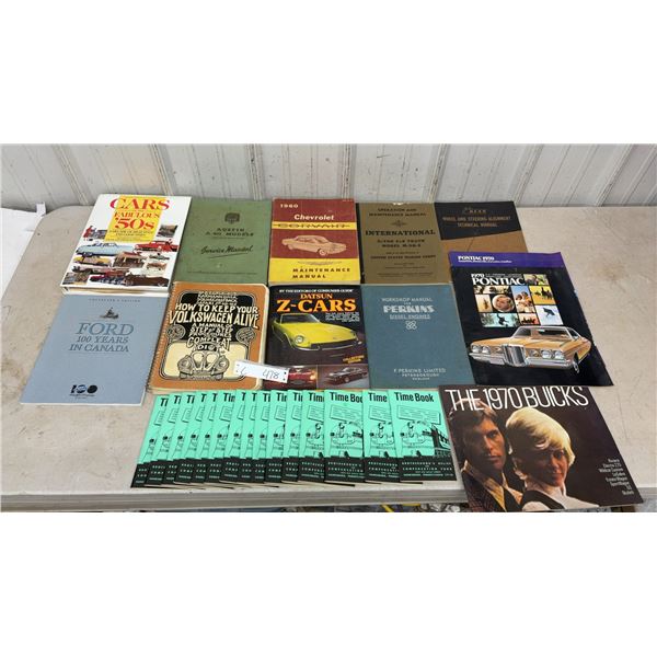 Vintage Automotive Manuals and Books Including 1960 Chevrolet Corvair Maintenance Manual, Time