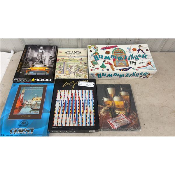 Puzzles and Hummzinger Board Game by Central High, Includes New York, Atlanta