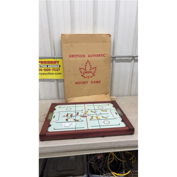 NOS Cresta Authentic Tabletop Rod Hockey Game with Wooden Frame and Original Box