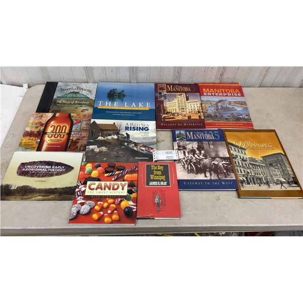 Manitoba History Books Including "The Lake," "Candy: The Sweet History," "Winnipeg Images From a