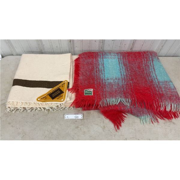 1983 AQHA World Championship Western Pleasure Show Blanket and Scottish Mohair Plaid Rug