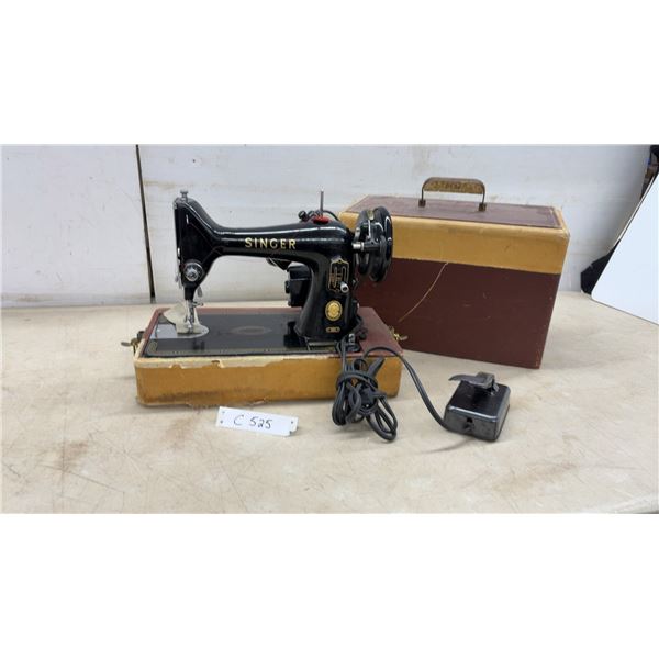Singer 99K Electric Sewing Machine, 1952, with Foot Pedal and Portable Case