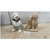Image 1 : Old English Sheepdog Figurines Including Painted With Plaid Bow and Austin Production 1990, Tallest
