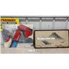 Image 1 : Framed Japanese Mountain Ink Wash Painting and IKEA Finnsjön Pop-Art Lipstick Print- Largest