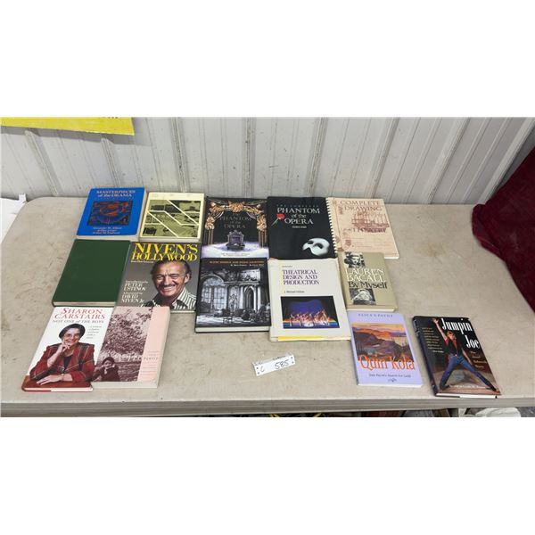 Collection of Books Including Phantom of the Opera, Niven's Hollywood, Lauren Bacall