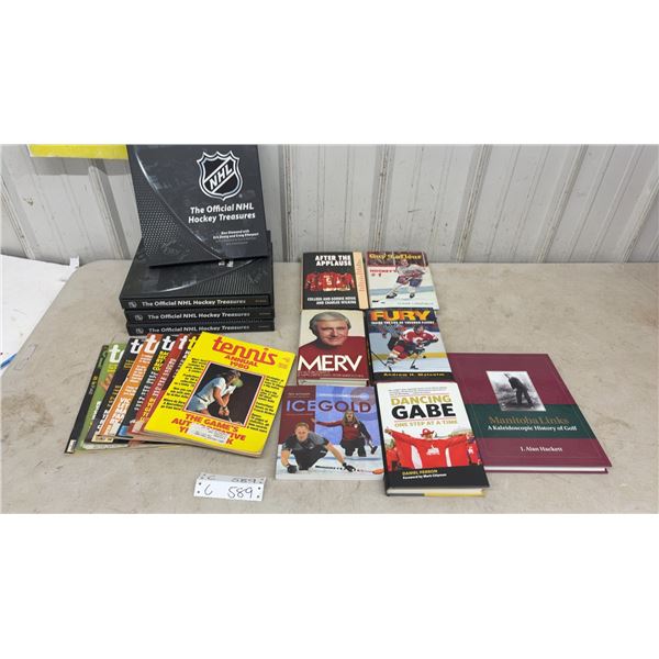 NHL Hockey Treasures Books, Fury, Merv, Icegold, Tennis Magazines