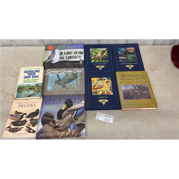 Books Including "Bears on Broadway," "The Great Gray Owl," "Decoys," Fishing Club