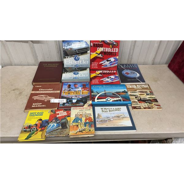 Automotive Books Including Car Builders' Cyclopedia, 1960 Chevrolet Shop Manual, Formula One