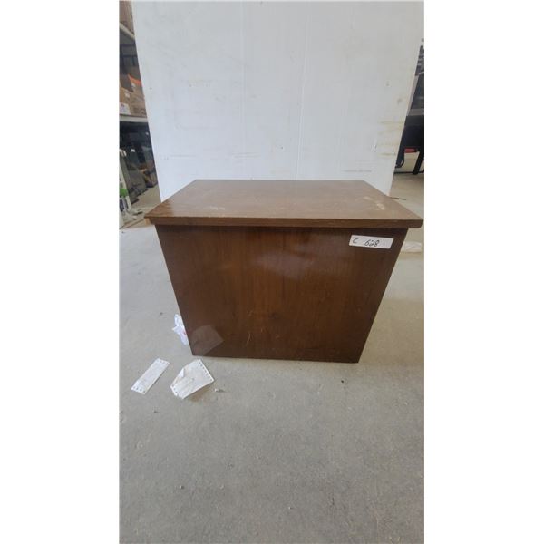 Wooden Storage Chest with Hinged Lid, Dark Brown Exterior 19”×22”×14”
