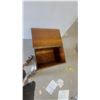Image 5 : Wooden Storage Chest with Hinged Lid, Dark Brown Exterior 19”×22”×14”