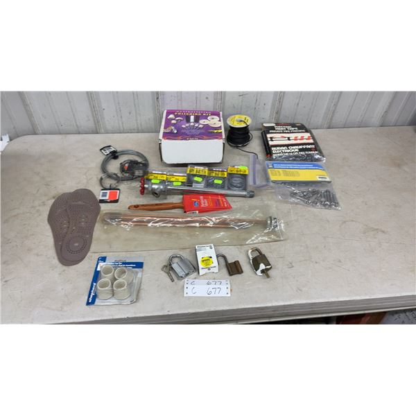 Padlocks, Stainless Steel Wire, Electric Heat Tape, Nut Assortment