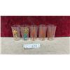 Image 1 : Novelty Glass Tumblers Including Robin Hood and Pin-Up Girls, Set of 5