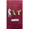 Image 1 : Bottle Openers: Chrome Horse Head, Brass Parrot and Donkey