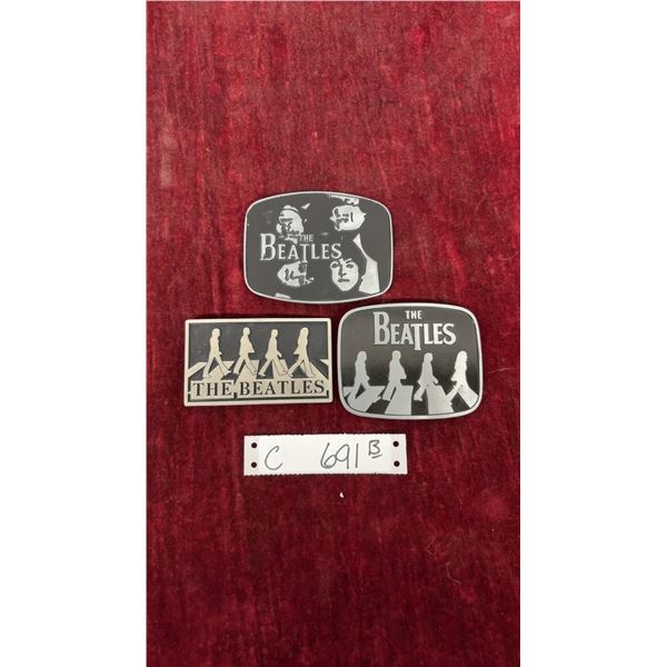 Set Of 3 The Beatles Metal Novelty Belt Buckles