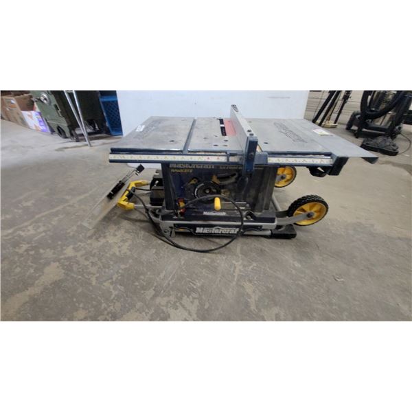 Mastercraft Portasite Portable Table Saw with Wheeled Stand and Rip Fence