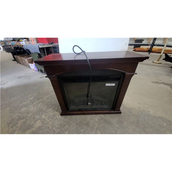 Twin Star Electric Fireplace Model 23EF022GRA with Dark Wood Mantel 27”×32”×13”