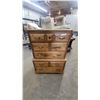 Image 1 : Colonial Revival Wooden Chest of Drawers With Brass Bail Pulls, 5 Drawers 49”×33”×16”