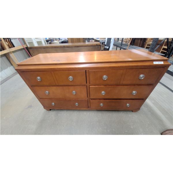 Art Deco Style Wooden 8-Drawer Dresser with Fluted Sides
