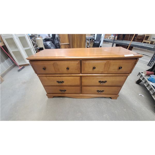Wooden Dresser with 6 Drawers and Bail Pull Handles
