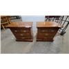 Image 1 : Pair of Colonial Revival Pine Three-Drawer Nightstands With Brass Pulls 25”×27”×18”