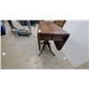 Image 2 : Duncan Phyfe Style Mahogany Drop-Leaf Table with Splayed Legs, Brass Paw Feet, and Drawers