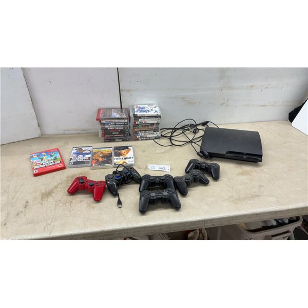Sony PlayStation 3 Slim CECH-3001A Console With Controllers, Games