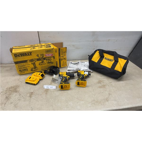 DeWalt Cordless 20V Max Brushless 2-Tool Combo Kit, Model DCK227D2, Drill, Impact Driver, Batteries