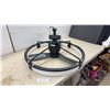 Image 2 : Modern Black Low-Profile 3-Blade Ceiling Fan with Circular LED Light Ring, Approximately 28”