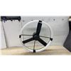 Image 3 : Modern Black Low-Profile 3-Blade Ceiling Fan with Circular LED Light Ring, Approximately 28”