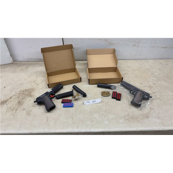 Two Foam Ejection Toy Blasters, Two Magazines, Two Suppressors, Two Pkgs. Foam Bullets