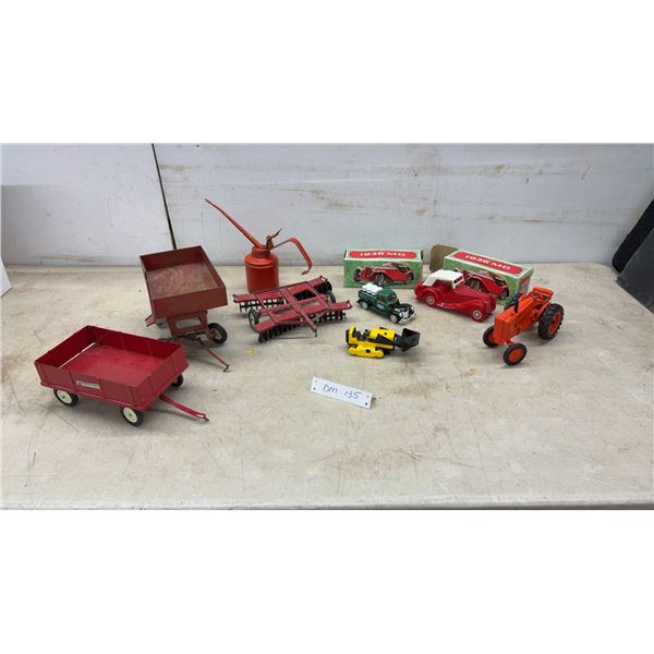 Vintage Farm Toys: International Wagon, Grain Wagon, Spreader, Oiler