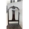 Image 5 : Antique Queen Anne Style Side Chair With Cabriole Legs and Studded Leather Seat