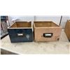 Image 9 : Vintage Wooden Storage Lot: Medicine Cabinet, 22 × 14 × 6”, Lidded Specimen Box, 8 1/2 × 10 × 19