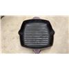 Image 4 : Le Creuset Enameled Cast Iron 26 Centimeter Square Skillet Grill in Plum, Made in France
