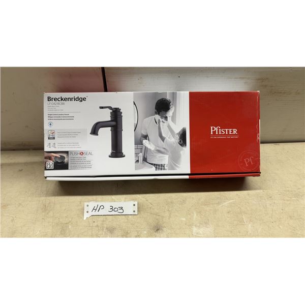 Pfister Breckenridge LF-042-BCBB Single Control Lavatory Faucet, Matte Black Finish