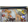 Image 2 : Showcase of Vintage Toys and Game Pieces: Monopoly, Britains Animals, Cracker Jacks, Puzzles, of