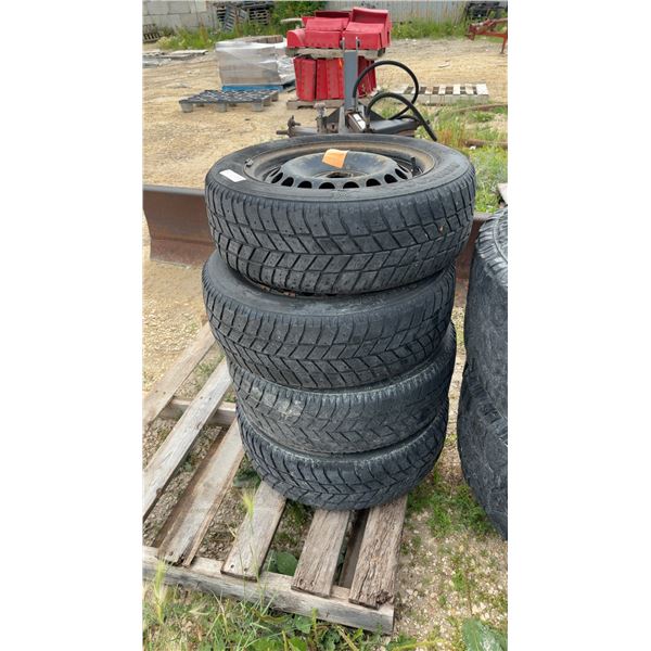 Hankook iPike RC01 195/60R15 Tires on Steel Rims, Stack of 4