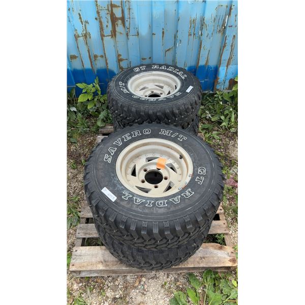 4 GT Radial Savero M/T Tires and Wheels, 31×10.50R15LT