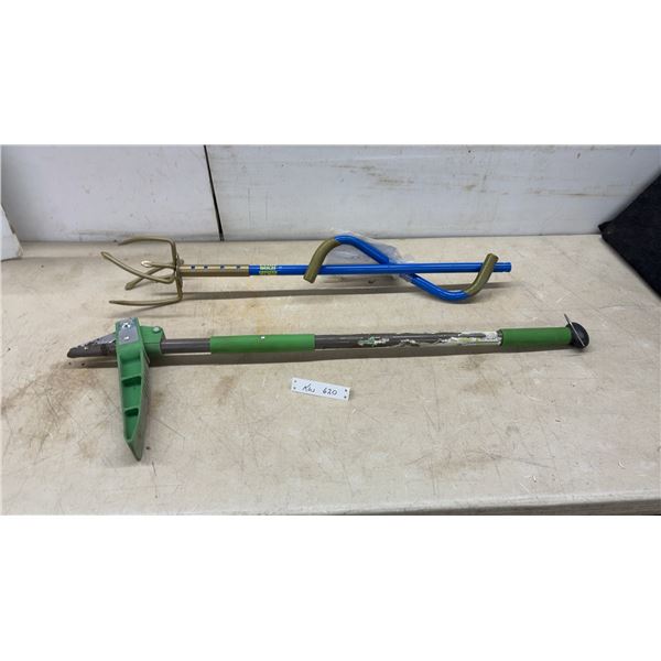 Garden Claw Gold Rotary Cultivator and Long-Handled Stand-Up Weed Puller