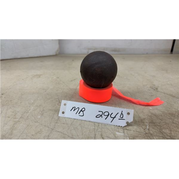 Antique Cast Iron Spherical Cannonball, Muzzle-Loading Era Projectile, Approximately 2 1/2”