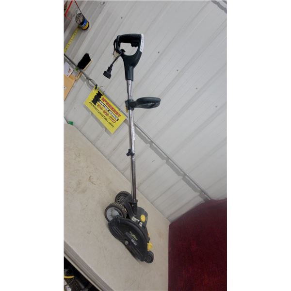 Yardworks Electric Lawn Edger with Wheeled Cutting Head and Adjustable Chrome Shaft