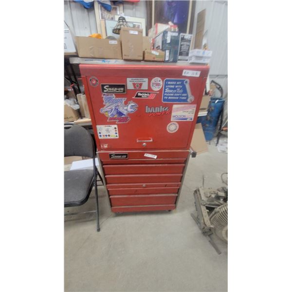 Snap-on Two-Piece Rolling Tool Chest and Cabinet with Multiple Drawers